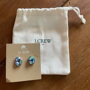 J crew brand studs of bluish / purple opalescent quality